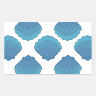 Blue Seashell Mosaic Pattern Sticker