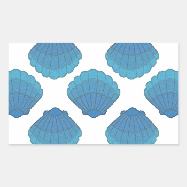 Blue Seashell Mosaic Pattern Sticker (Front)