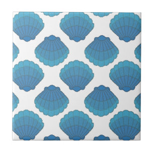 Blue Seashell Mosaic Pattern Tile