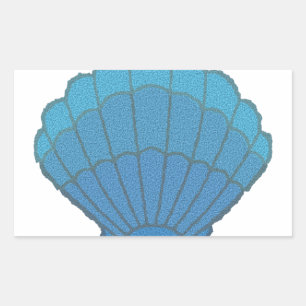 Blue Seashell Mosaic Sticker