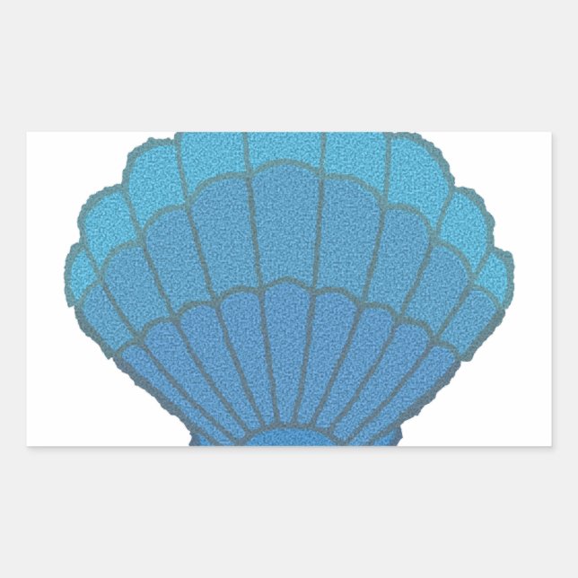 Blue Seashell Mosaic Sticker (Front)