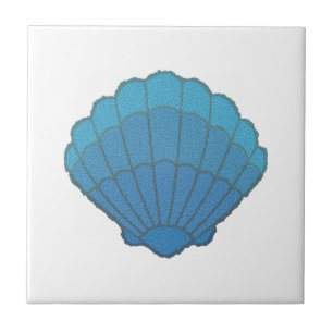 Blue Seashell Mosaic Tile