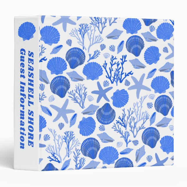 Blue Seashells Beach Vacation Rental Information Binder (Front/Spine)