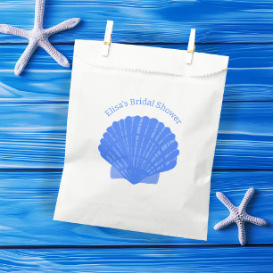 Blue Seashells CUSTOM Beach Bridal Shower  Favour Bag