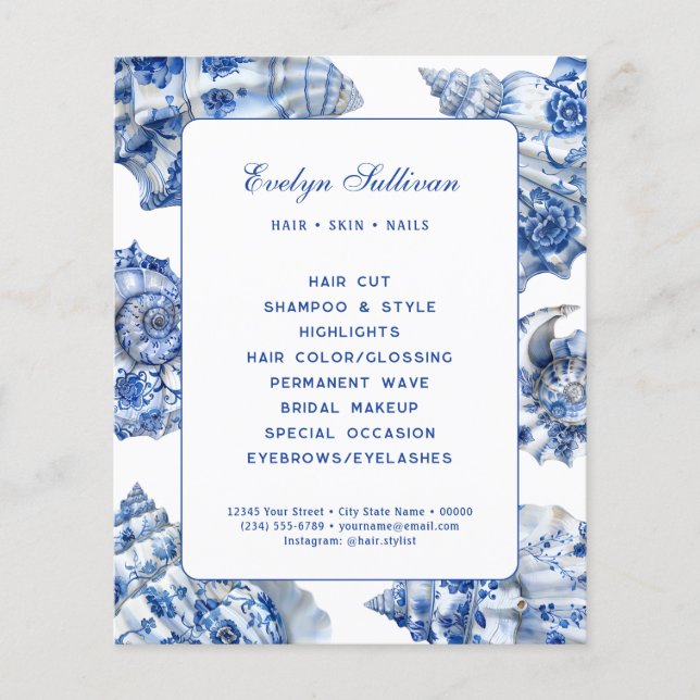 Blue seashells flyer (Front)