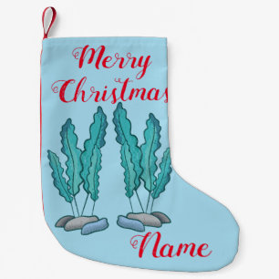 Blue Seaweed Algae Thunder_Cove Small Christmas Stocking
