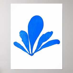 Blue Seaweed Print No. 11 Coastal Botanical Print.
