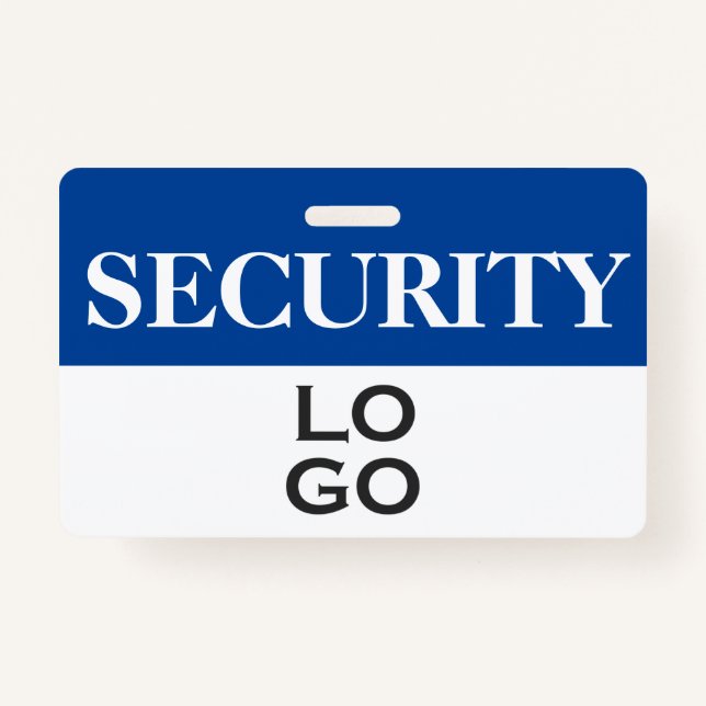 Blue Security with Custom Logo ID Badge (Front)