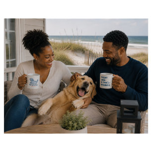 Blue Seersucker Dog Lover Coffee Mug