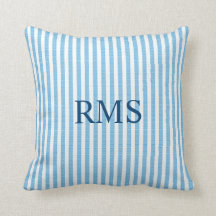 BLUE SEERSUCKER Stripe Pattern, Optional Monogram