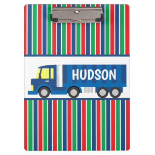 Blue Semi Truck Personalized Clipboard