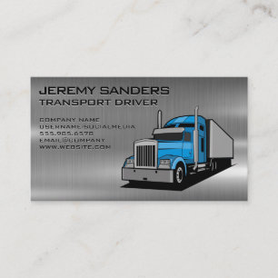 Blue Semi Truck   Trucking Industry Business Card