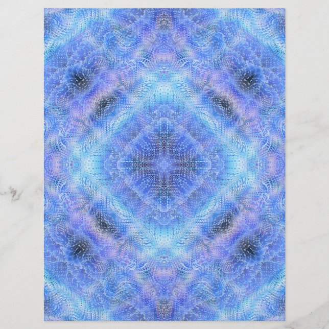 Blue Serene Gardens Bulk Scrapbook Paper Pages (Front)