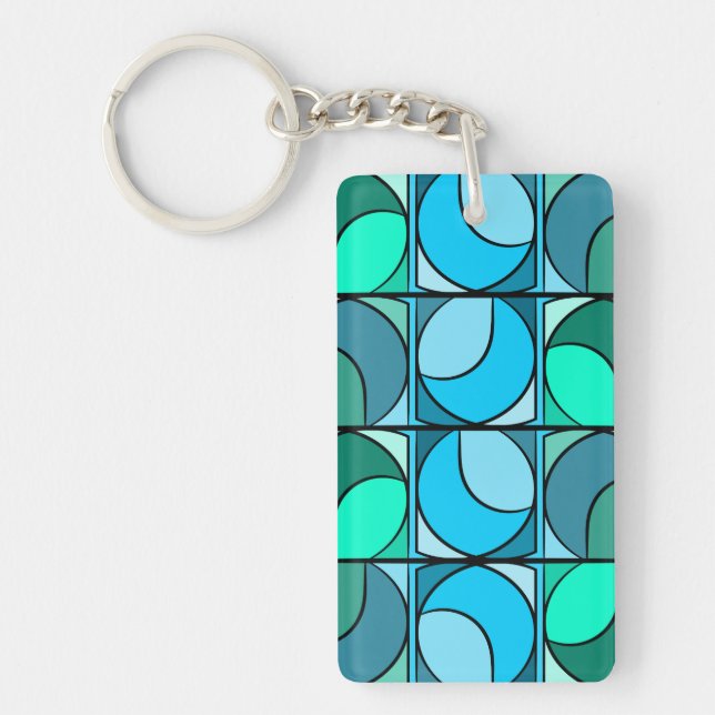 Blue seventies keychain (Front)