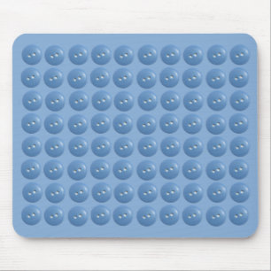 Blue Sewing Buttons Blue Pattern Mouse Pad