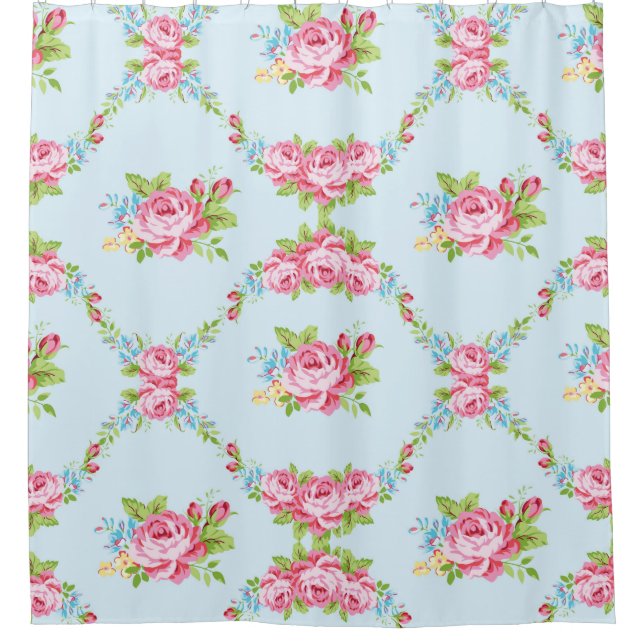 blue,shabby chic,roses,floral,victorian,garland, (Front)