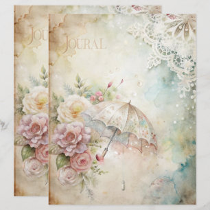 Blue Shabby Chic Scrapbook Paper 