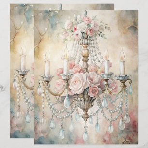 Blue Shabby Chic Scrapbook Paper 