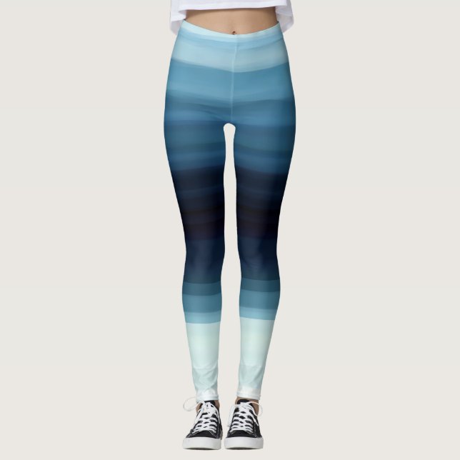 Blue Shade Ombre Leggings (Front)