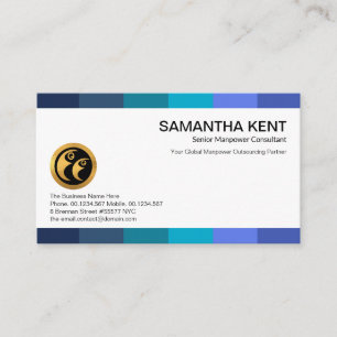 Blue Shade Stripes Manpower Recruitment Business Card