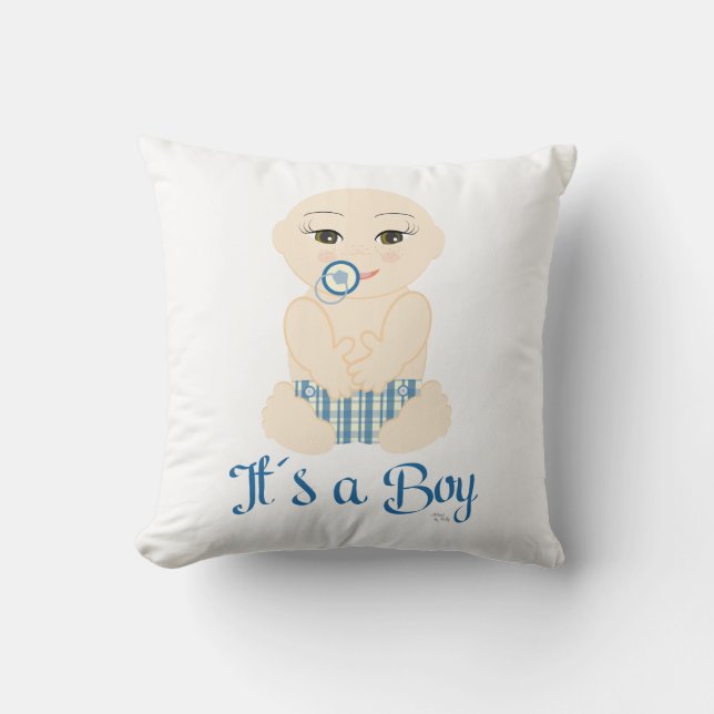 Blue Shades Newborn Design Throw Pillow (Front)