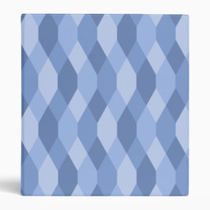 Blue Shades Rhombus And Hexagon Pattern Binder