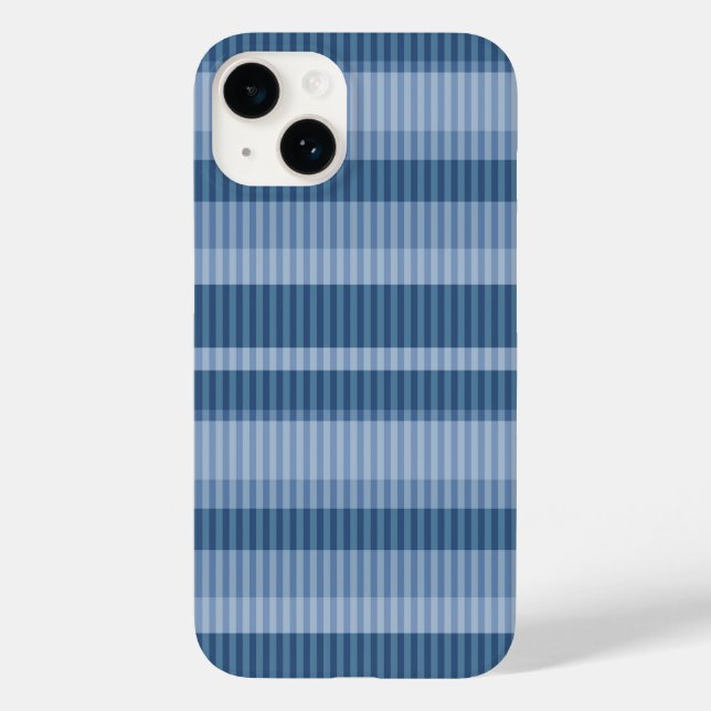 blue shades striped vertical pattern Case-Mate iPhone case (Back)