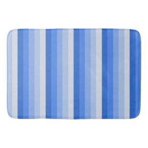 Blue shadow stripes bath mat
