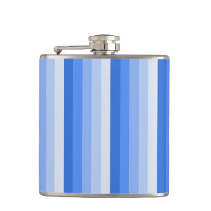 Blue shadow stripes hip flask