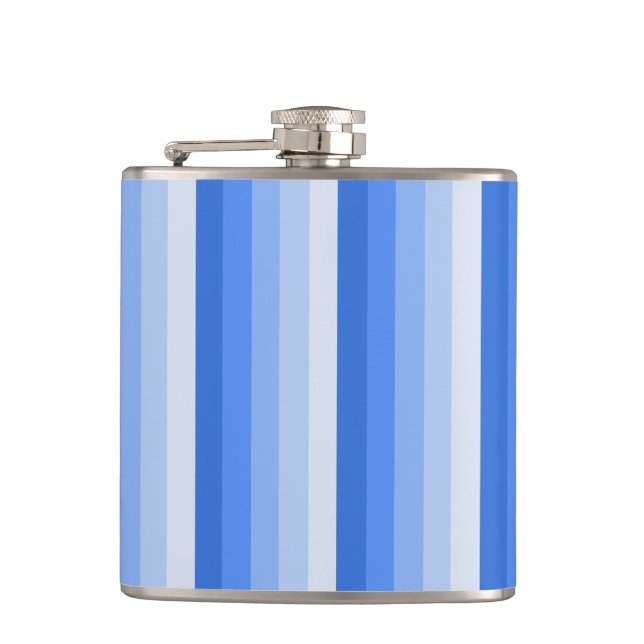 Blue shadow stripes hip flask (Front)