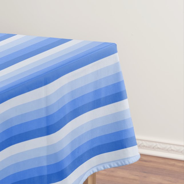 Blue shadow stripes tablecloth (In Situ)
