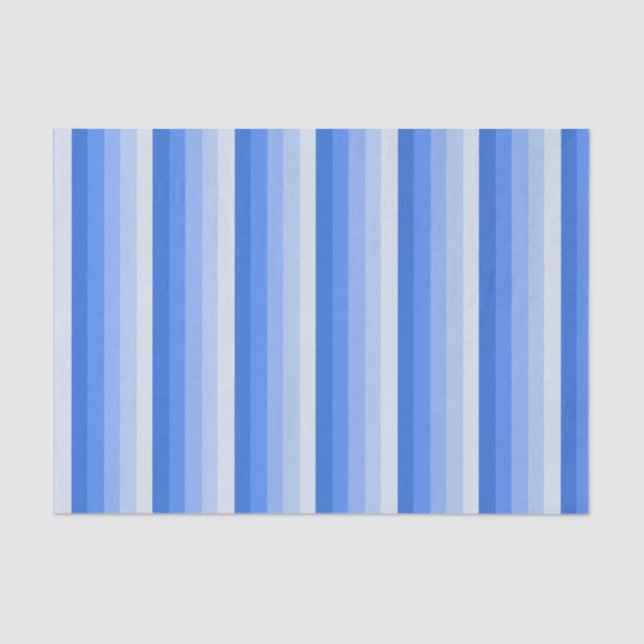 Blue shadow stripes tissue paper (Front)