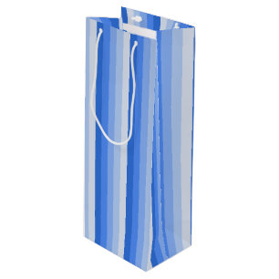 Blue shadow stripes wine gift bag