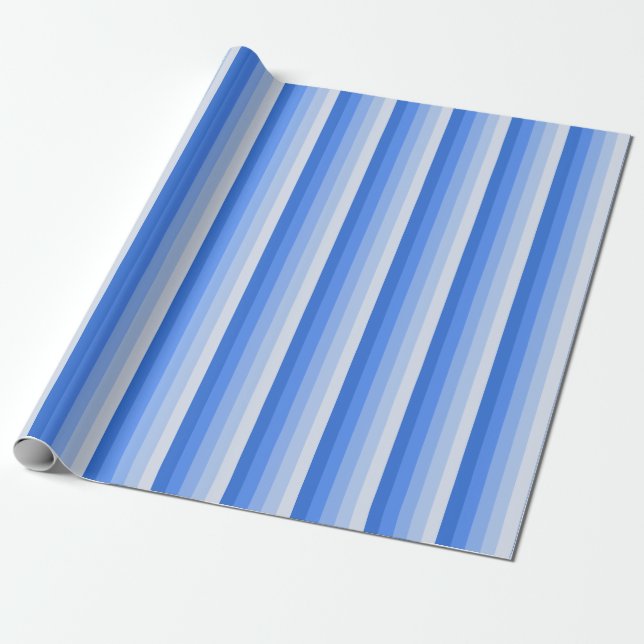 Blue shadow stripes wrapping paper (Unrolled)