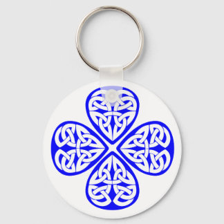 blue shamrock celtic knot keychain