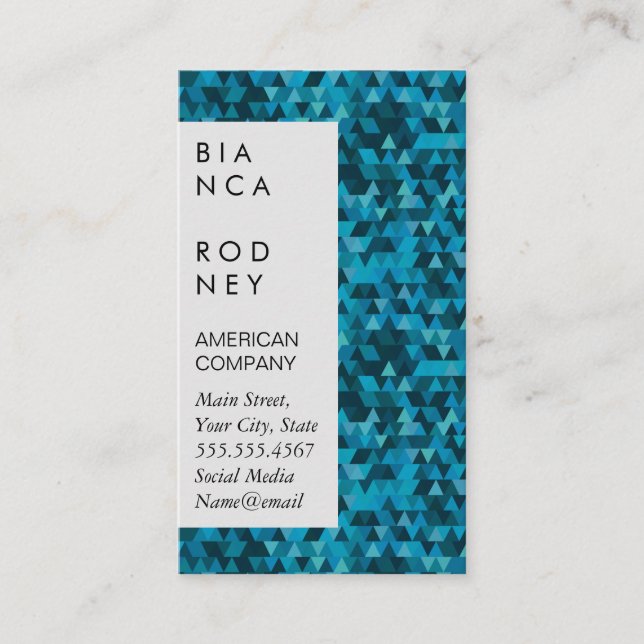 Blue Shapes Corporate Business Card (Front)