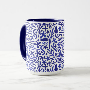 Blue shapes pattern mug