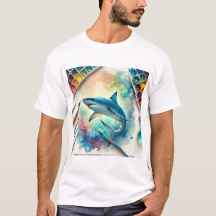 Blue Shark 060824AREF112 - Watercolor T-Shirt