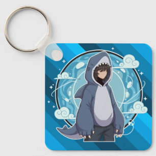 Blue Shark Boy Anime Art Keychain