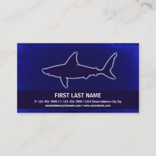 Blue shark cage dive customizable business cards
