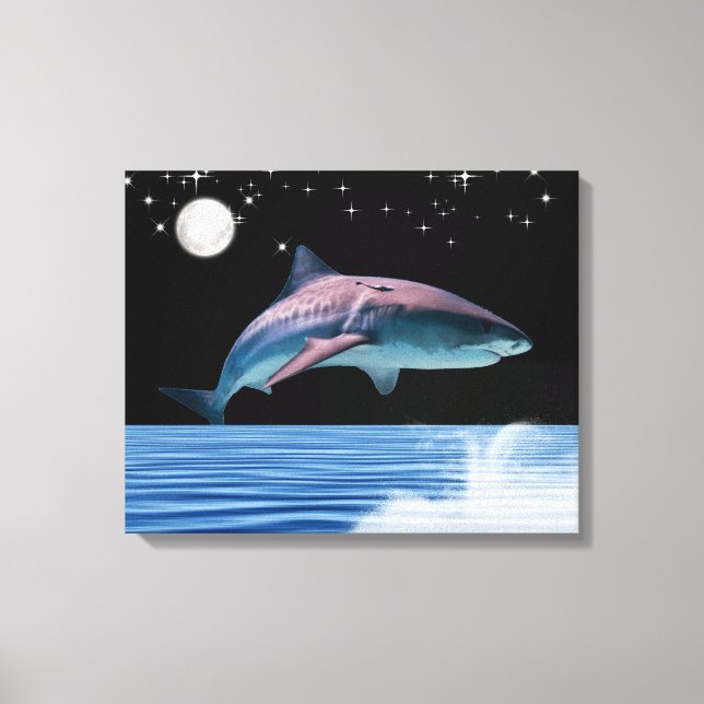 Blue shark canvas print (Front)