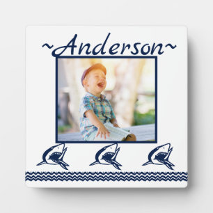 Blue Shark Nautical Navy Photo Frame