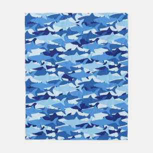 Blue Shark Pattern 2 Fleece Blanket