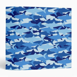 Blue Shark Pattern Binder