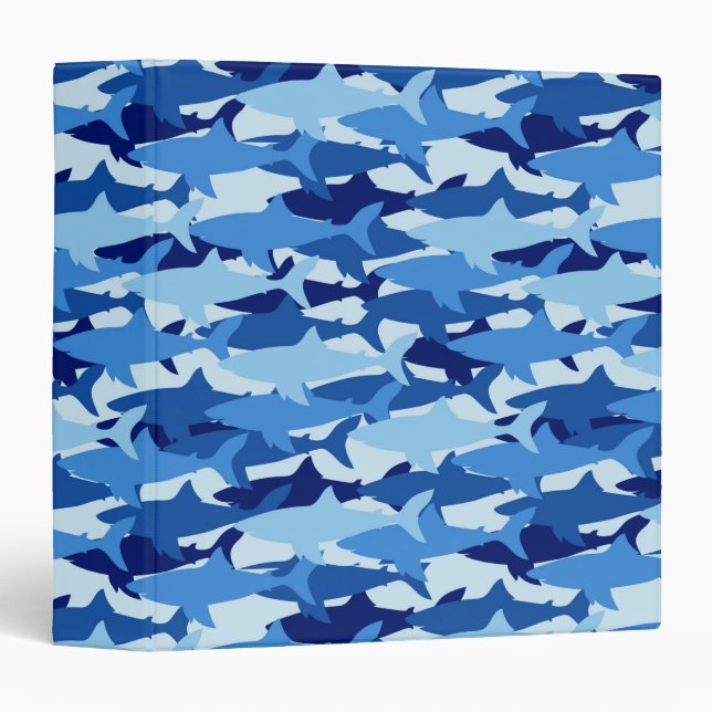 Blue Shark Pattern Binder (Front/Spine)