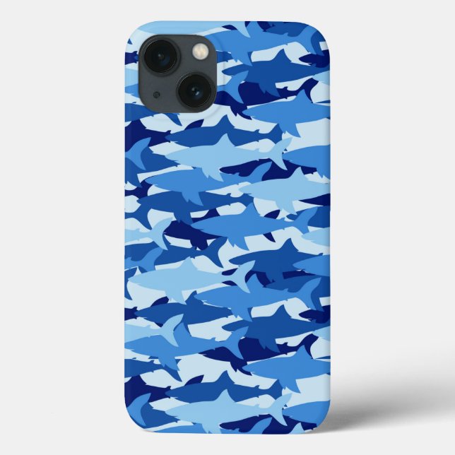 Blue Shark Pattern Case-Mate iPhone Case (Back)
