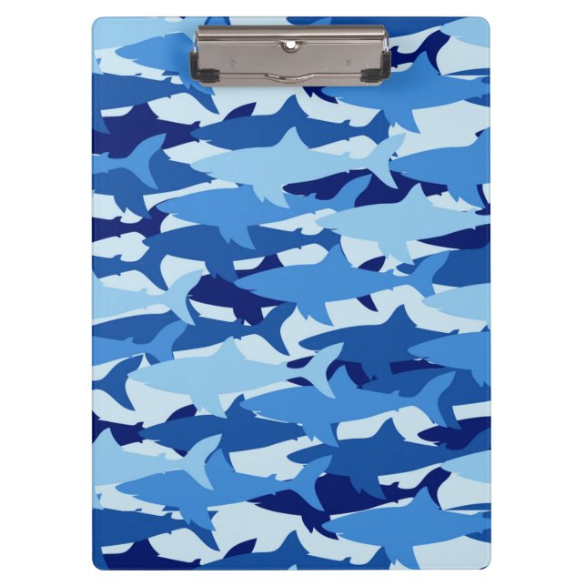 Blue Shark Pattern Clipboard (Front)
