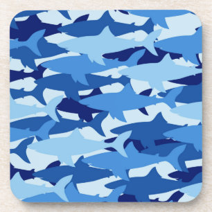 Blue Shark Pattern Coaster