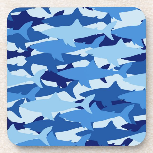 Blue Shark Pattern Coaster (Front)