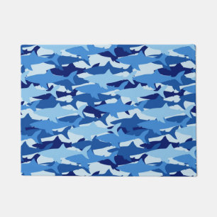 Blue Shark Pattern Doormat